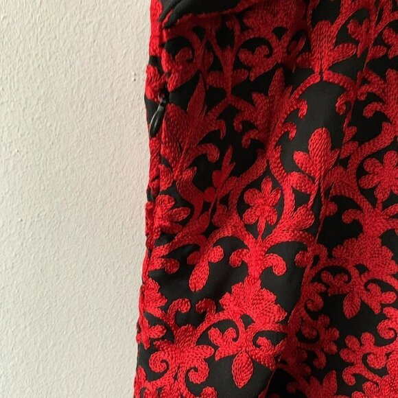 red black embroidered tunic short sleeve size 44 - Picture 4 of 5